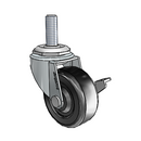 USA 2"x0.8125" Soft Rubber Wheel Side-Lock Caster with 3/8"-16UNCx1" Thread