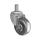 USA 2"x0.8125" Hard Rubber Wheel Caster with 3/8"-16UNCx3/4" Thread