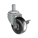 USA 2"x0.8125" Soft Rubber Wheel Side-Lock Caster with 3/8"-16UNCx3/4" Thread