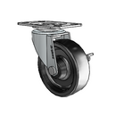 USA 2.5"x0.8125" Polyolefin Wheel Side-Lock Caster with 1-3/4"x2-5/8" Plate