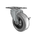 USA 2.5"x0.8125" TPR Wheel Side-Lock Caster with 1-3/4"x2-5/8" Plate