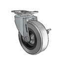 USA 2.5"x0.8125" TPR Wheel Side-Lock Caster with 1-3/16"x2" Plate