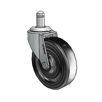USA 3"x0.8125" Soft Rubber Wheel Caster with 7/16"x7/8" Grip Ring