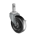 USA 3"x0.8125" Soft Rubber Wheel Side-Lock Caster with 7/16"x1-3/8" Brass Band