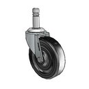USA 3"x0.8125" Soft Rubber Wheel Caster with 7/16"x1-3/8" Brass Band