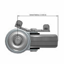 3"x1" TPR Wheel Side Locking 7/16"x1-3/8" Brass Band Caster USA-Made