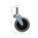 3"x1" TPR Wheel Side Locking 7/16"x1-3/8" Brass Band Caster USA-Made