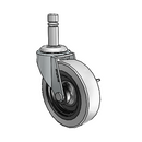 USA 3"x0.8125" Thermoplastic Urethane Wheel Side-Lock Caster with 7/16"x1-3/8" Brass Band