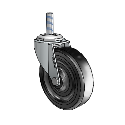 USA 3"x0.8125" Soft Rubber Wheel Caster with 5/16"-18UNCx1" Thread