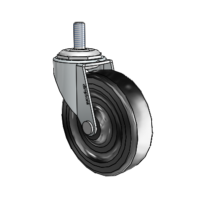 USA 3"x0.8125" Soft Rubber Wheel Caster with 5/16"-18UNCx3/4" Thread