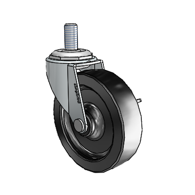 USA 3"x0.8125" Polyolefin Wheel Side-Lock Caster with 3/8"-16UNCx3/4" Thread