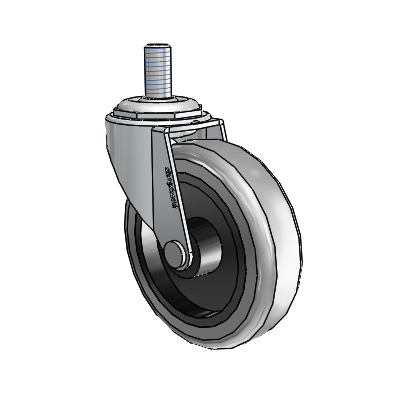 USA 3"x0.8125" TPR Wheel Caster with 3/8"-16UNCx3/4" Thread