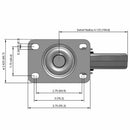 5"x1" TPR Wheel Swivel Plate Mount Caster USA-Made