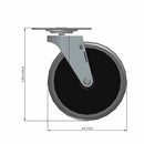 5"x1" TPR Wheel Swivel Plate Mount Caster USA-Made