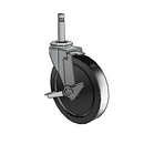 USA 5"x0.9375" Polyolefin Wheel Side-Lock Caster with 7/16"x2", with Brass Band Grip Ring