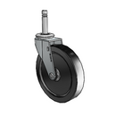 USA 5"x0.9375" Polyolefin Wheel Caster with 7/16"x2", with Brass Band Grip Ring