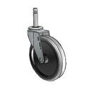 USA 5"x0.9375" TPR Wheel Caster with 7/16"x2", with Brass Band Grip Ring