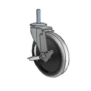 USA 5"x0.9375" TPR Wheel Side-Lock Caster with 3/8"-16UNCx1-1/2" Thread