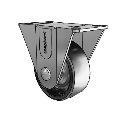 General Duty 2"x0.8125" Polyolefin Wheel Rigid Caster with 1-1/2" x 2-21/32" Plate