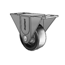 General Duty 3"x1.25" Polyolefin Wheel Rigid Caster with 2-5/16" x 4-7/8" Plate