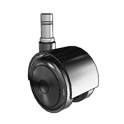 50mm Compression Brake Black Chair Caster with 7/16" Grip Ring