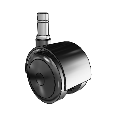 50mm Decompression Brake Black Chair Caster with 7/16" Grip Ring