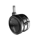 100mm High-Load Floor-Protective Black Twin Wheel with Brake and 7/16"x1-7/16" Grip Ring