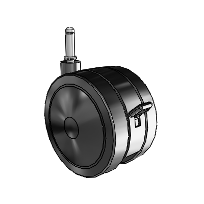 125mm High-Load Floor-Protective Black Twin Wheel with Brake and 7/16"x1-7/16" Grip Ring