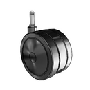 125mm High-Load Floor-Protective Black Twin Wheel with 7/16"x1-7/16" Grip Ring