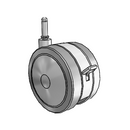 125mm High-Load Floor-Protective Grey Twin Wheel with Brake and 7/16"x1-7/16" Grip Ring