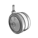 125mm High-Load Floor-Protective Grey Twin Wheel with 7/16"x1-7/16" Grip Ring