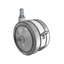 125mm High-Load Floor-Protective Grey Twin Wheel with Brake and 1/2"-13UNCx1" Thread