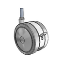 125mm High-Load Floor-Protective Grey Twin Wheel with Brake and 1/2"x1.5" Thread