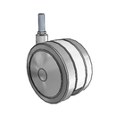 125mm High-Load Floor-Protective Grey Twin Wheel with 1/2"x1.5" Thread