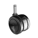 75mm High-Load Floor-Protective Black Twin Wheel with 7/16"x1-7/16" Grip Ring