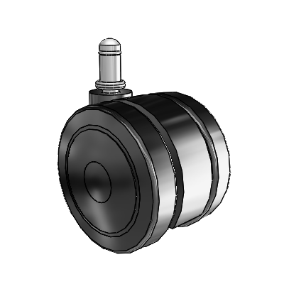 75mm High-Load Floor-Protective Black Twin Wheel with 7/16"x7/8" Grip Ring