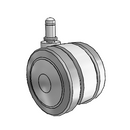 75mm High-Load Floor-Protective Grey Twin Wheel with 7/16"x7/8" Grip Ring