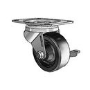 General Duty 3"x1.25" Polyolefin Wheel Side-Lock Caster with 3-1/8" x 4-1/8" Plate
