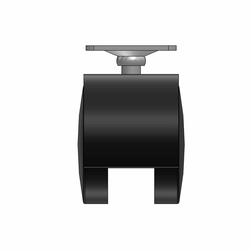 50mm Nylon Swivel Twin Wheel Caster with 1.5"x1.5" Top Plate
