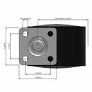 50mm Nylon Swivel Twin Wheel Caster with 1.5"x1.5" Top Plate