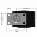 50mm Nylon Swivel Twin Wheel Caster with 1.1875"x2" Top Plate