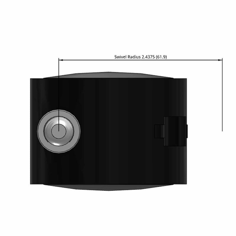 50mm Nylon Brake Twin Wheel Caster with 7/16"x7/8" Grip Ring