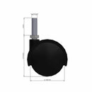 50mm Nylon Swivel Twin Wheel Caster with 5/16"x1" Threaded Stem