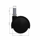 50mm Nylon Swivel Twin Wheel Caster with 3/8"x3/4" Threaded Stem