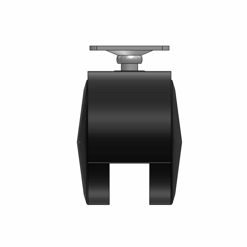 60mm Nylon Swivel Twin Wheel Caster with 1.5"x1.5" Top Plate