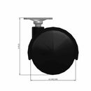 60mm Nylon Swivel Twin Wheel Caster with 1.5"x1.5" Top Plate