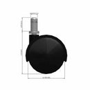 60mm Nylon Swivel Twin Wheel Caster with 7/16"x7/8" Grip Ring