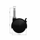 60mm Nylon Brake Twin Wheel Caster with 5/16"x1.5" Tapered Wood Stem