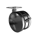 100mm High-Load Nylon Twin Wheel Caster with Brake and 2-3/16"x2-9/16" Plate
