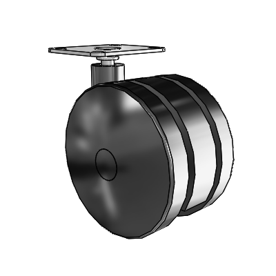 100mm High-Load Nylon Twin Wheel Caster with 2-3/16"x2-9/16" Plate